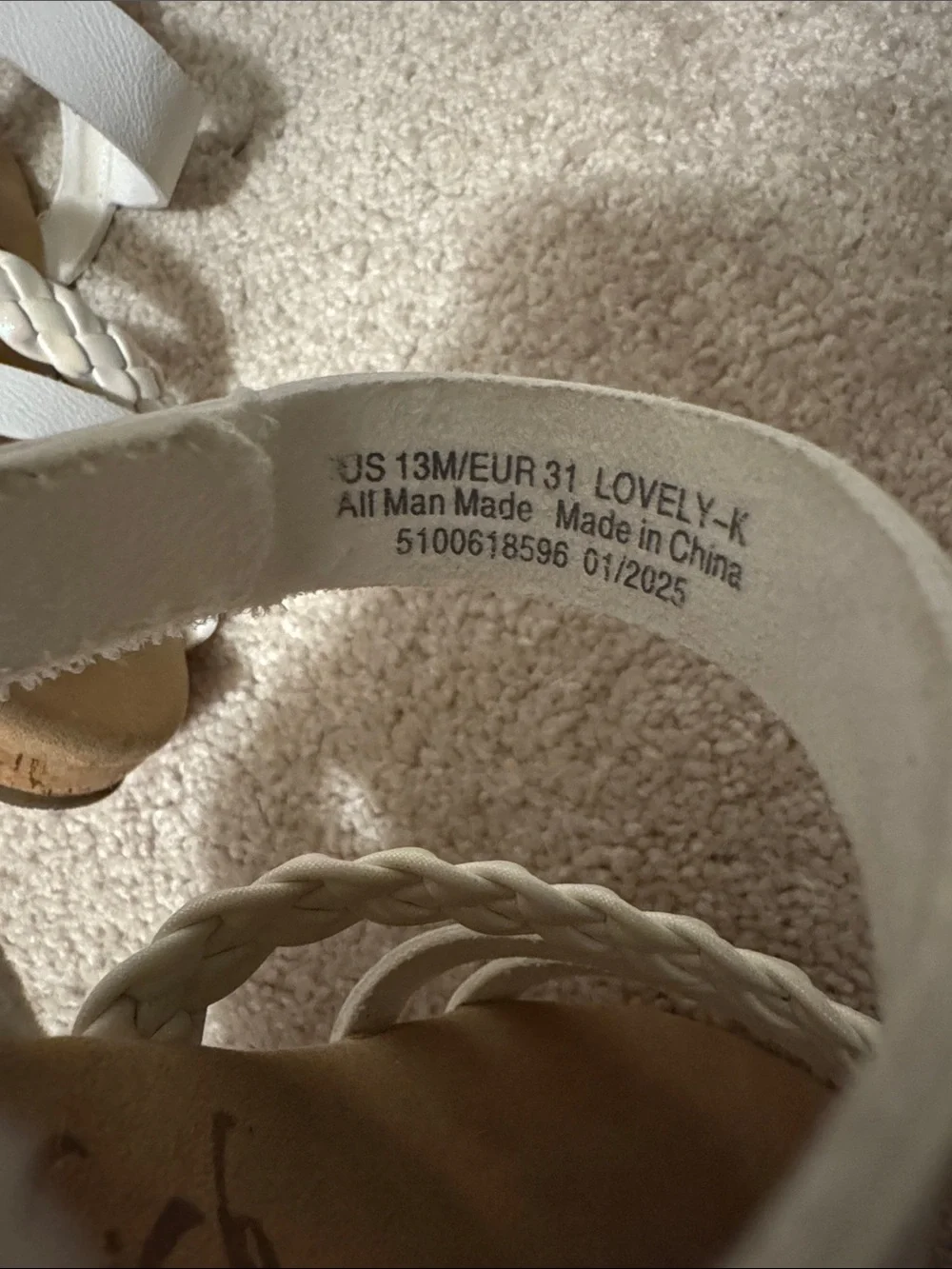 Blowfish Malibu White Braided Strap Girls' Sandals